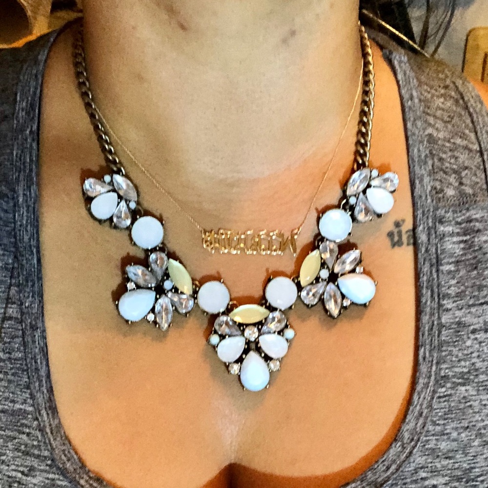 Blue Stone Statement Necklace - image 2